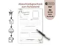 Abschiedsgeschenk zum Ruhestand: Eine freundebuch vorlage zum Ausfüllen mit Feldern für Name, Spitzname, Erinnerungen und Wünsche.