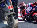 MotoGP: moto Yamaha numero 20 e moto Honda numero 93 in azione, forse durante un test a Misano.