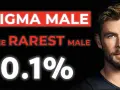 Twarz Chrisa Hemswortha obok napisu "SIGMA MALE THE RAREST MALE 0.1%".