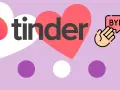 Chcesz wiedzieć, jak usunąć konto Tinder? Grafika pokazuje logo aplikacji i dłoń machającą na pożegnanie.