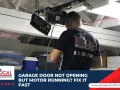 Technician works on a garage door opener that is not working, but the motor is running. Fix it fast!