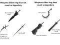 Armas legendarias de Elden Ring: una espada curva, una pieza de mampostería y la espada flotante de Elmo.