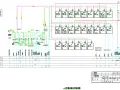 Schemat przedstawia system klimatyzacji z elementami sterowania, gdzie widoczne są przepływy powietrza (nadciśnienie i podciśnienie) oraz parametry pracy.