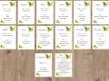 Cartes de jeu "Les 12 mois" avec des citrons, proposant des objets à trouver et des gages pour chaque mois. Un gage jeux des 12 mois à imprimer gratuit pour animer une fête.
