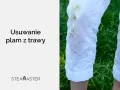 Białe spodnie z zielonymi plamami trawy. Dowiedz się, czym sprać trawę i przywrócić ubraniom nieskazitelny wygląd.
