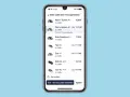 Fahrtoptionen auf einem Smartphone, ähnlich wie bei Uber, mit verschiedenen Taxis und Rides, die für eine Reise nach Italien zur Verfügung stehen.