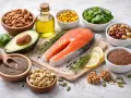 Łosoś, orzechy, siemię lniane, nasiona chia i awokado to produkty, w czym jest omega 3.