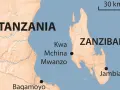Mapa pokazuje, że Zanzibar leży na Oceanie Indyjskim, przy wybrzeżu Tanzanii.