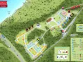 Karta över First Camp Mellsta - Borlänge med campingplatser, stugor, servicehus och faciliteter vid Dalälven.