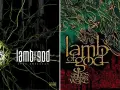 Behold the Lamb of God album covers: "Into Oblivion" with a glowing geometric orb and "Ashes of the Wake" with a skeletal dragon.