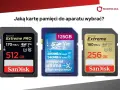 Trzy karty pamięci SanDisk: 512 GB Extreme PRO, 128 GB Integral Ultima ProX2 i 256 GB Extreme. Wybierz odpowiednią kartę flash do swojego aparatu.