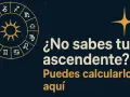 Rueda zodiacal con el sol en el centro. Texto: "¿No sabes tu ascendente? Puedes calcularlo aquí".