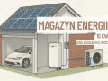 Dom z panelami słonecznymi, magazynem energii, samochodem elektrycznym i klimatyzatorem. Czy magazyn energii trzeba zgłaszać?