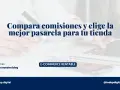 Mano con tarjeta de crédito y portátil. Compara comisiones y elige la mejor pasarela de pago para tu tienda online.