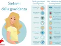 Ragazza con occhi lucidi gravidanza, con sintomi precoci e successivi.