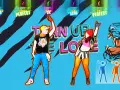 Dos bailarines en pantalla de Just Dance 2014, con puntuaciones y el título "Turn Up The Love". ¡Perfecto para disfrutar de las canciones!