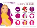 Ilustracja pokazuje 9 kroków do ciąży, w tym rzucenie palenia, zmianę diety i wizytę u lekarza, co jest kluczowe, jak się robi dzieci.