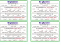 Tablice edukacyjne o pisowni "rz" po spółgłoskach, z przykładami wyrazów jak "brzoza", "chrzest", "rzeka", "burza", "kurz", "orzech", "korzeń", "kucharz", "żołnierz".