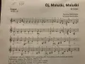 Muzyka "Oj, Maluśki, Maluśki" w rytmie reggae, jakby z dawnych lat w Ameryce. Tempo 70.
