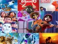 Kolaż z bohaterami WALL-E, Ferdynanda, Wielkiej Szóstki, Ronin, Coco, Madagaskaru, a także Króla Lwa. Te **stare bajki dla dzieci** to klasyka animacji.