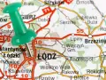 Zielona pinezka wbita w mapę, zaznacza Łódź i okolice. Planujesz wycieczkę w **góry blisko łódzkiego**?