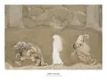 John Bauer namalował tę scenę z baśni: troll z naszyjnikiem i dziewczyna w bieli idą przez las.