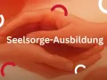Hände, die sich berühren, symbolisieren die Seelsorge-Ausbildung in NRW. Ein Kreis mit Kreuz steht für Hoffnung.