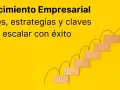 Escalera de bloques de madera ascendente con flecha, simbolizando el crecimiento empresarial y la **propuesta de valor** para escalar con éxito.