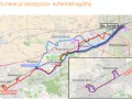 Schemat komunikacji zastępczej, w tym 717 rozkład jazdy, pokazuje trasy autobusów i pociągów między Grodziskiem Maz., Milanówkiem, Pruszkowem, Piastowem, Brwinowem a Warszawą.