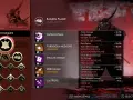 Ghost of Tsushima tryb legend: menu postaci Samuraja z technikami, takimi jak "Water Katana" i "Stealth Charm".