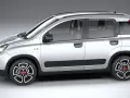 Panda argento, vista laterale. Controlla la pressione gomme panda per un viaggio sicuro.