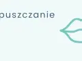 Rozpuszczanie ust – delikatny zarys ust w kolorze turkusowym obok napisu.