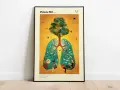 Illustration inspiriert von Psalm 150: Ein Baum wächst aus Lungen, umgeben von Vögeln und Menschen, die Musik machen.