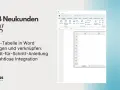 Anleitung: Excel-Tabelle in Word einfügen und verknüpfen. Word-Oberfläche mit eingefügter Excel-Tabelle.