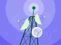 Torre de comunicación con antenas parabólicas y ondas de señal, representando los objetivos de un plan de comunicación.