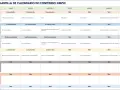 Plantilla de calendario de publicaciones en redes sociales con contenido para YouTube, Facebook, LinkedIn, Instagram y TikTok.