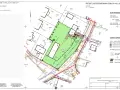 Mapa do celów projektowych, projekt zagospodarowania terenu. Działka z istniejącą i projektowaną zabudową, zielenią i utwardzeniami.