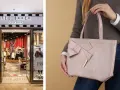 Sklep Ted Baker London. Elegancka, różowa torba z kokardą i logo marki. Ted Baker co to za firma? Brytyjska marka odzieżowa.