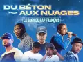 La saga du rap français : des artistes emblématiques comme Booba, Damso, et d'autres, réunis sous un ciel étoilé.
