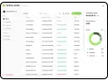 Interfaz de una app para hacer facturas gratis. Muestra una lista de facturas con clientes, fechas y estados.