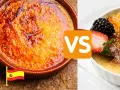 Dos deliciosos postres, uno con bandera española, nos preguntamos: ¿qué es la crème brûlée?