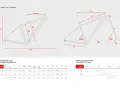 Schemat ramy rowerowej z wymiarami, w tym jak zmierzyć przekrok (CS). Tabela geometrii ram.