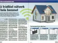 En bild på ett hus med en wifi-symbol och texten "Få trådlöst nätverk i hela hemmet". Nedanför visas en test router och andra nätverkslösningar.