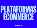 Texto grande y claro: "PLATAFORMAS ECOMMERCE". Un pulgar hacia arriba con un estilo de dibujo animado.