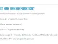 Was ist eine Umkehrfunktion? Eine mathematische Funktion, bei der x und y vertauscht werden. Sie wird als f^-1(x) bezeichnet.