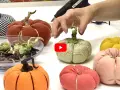 Création de citrouilles en tissu pour une décoration d'automne. Un bricolage facile pour embellir votre intérieur.