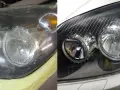 Przed i po: matowe lampy samochodowe odzyskały blask. Zabezpiecz lampy po polerowaniu, by cieszyć się efektem na dłużej.