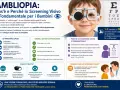 Bambino con occhiali da vista speciali per testare l'ambliopia, "occhio pigro". Sintomi da non sottovalutare e importanza dello screening visivo precoce.