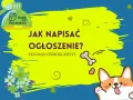Jak się pisze ogłoszenie? Dowiedz się, jak stworzyć skuteczne ogłoszenie na egzamin ósmoklasisty. Ilustracja z sową i psem.