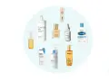 Collage verschiedener Kosmetikprodukte von Marken wie Olaplex, CeraVe, Cetaphil und The Ordinary.